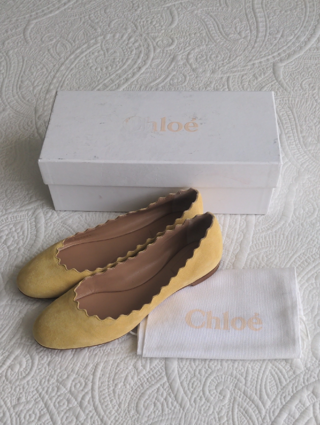 Chlo Lauren Scalloped Leather Ballet Flats
